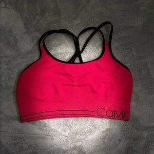 Calvin Klein red sports bra